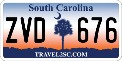 SC license plate ZVD676