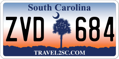 SC license plate ZVD684