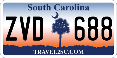 SC license plate ZVD688