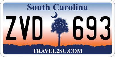 SC license plate ZVD693