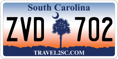 SC license plate ZVD702