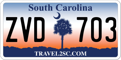 SC license plate ZVD703