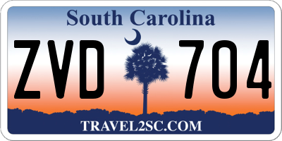 SC license plate ZVD704