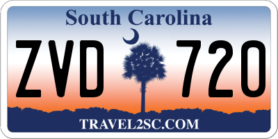 SC license plate ZVD720