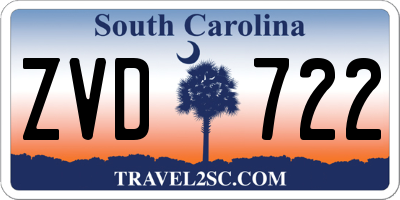 SC license plate ZVD722