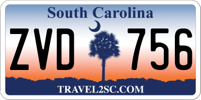 SC license plate ZVD756