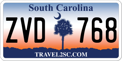 SC license plate ZVD768