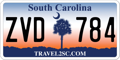 SC license plate ZVD784