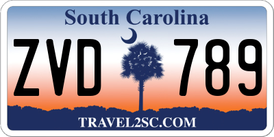 SC license plate ZVD789