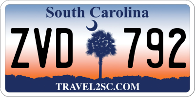 SC license plate ZVD792