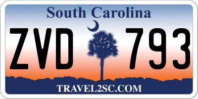 SC license plate ZVD793