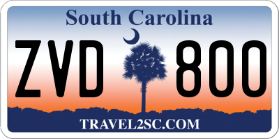 SC license plate ZVD800