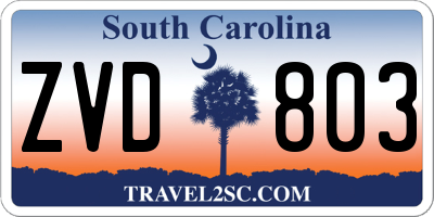SC license plate ZVD803
