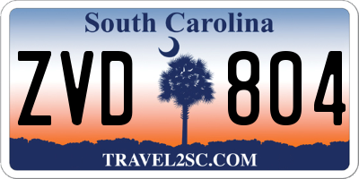 SC license plate ZVD804