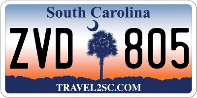 SC license plate ZVD805