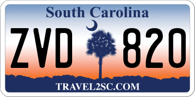 SC license plate ZVD820