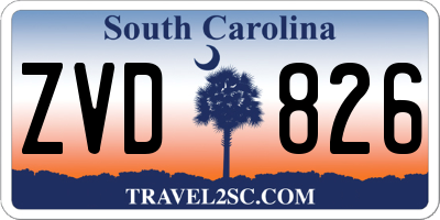 SC license plate ZVD826