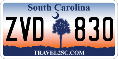 SC license plate ZVD830