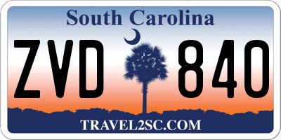 SC license plate ZVD840