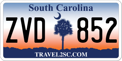 SC license plate ZVD852