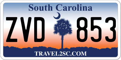 SC license plate ZVD853