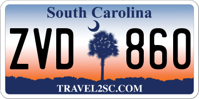 SC license plate ZVD860