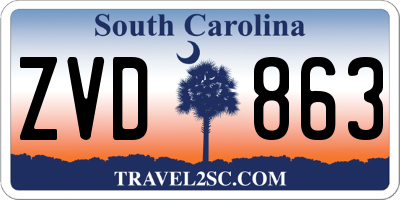 SC license plate ZVD863