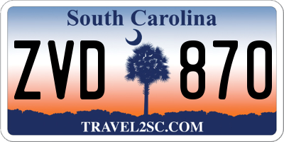 SC license plate ZVD870