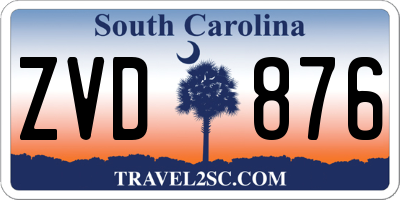 SC license plate ZVD876