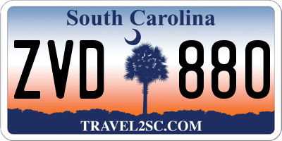 SC license plate ZVD880