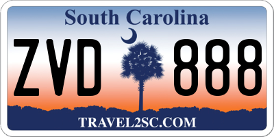 SC license plate ZVD888