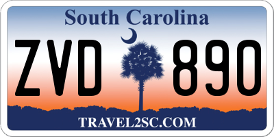 SC license plate ZVD890