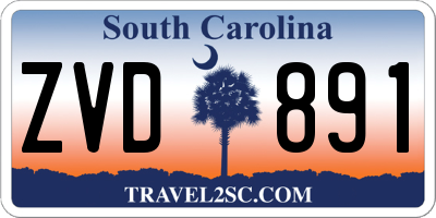 SC license plate ZVD891