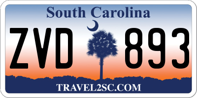 SC license plate ZVD893