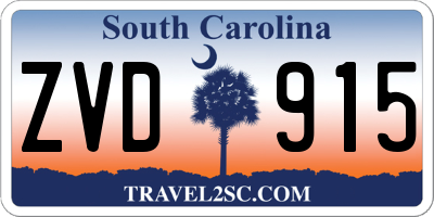 SC license plate ZVD915