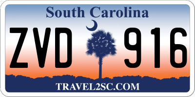 SC license plate ZVD916