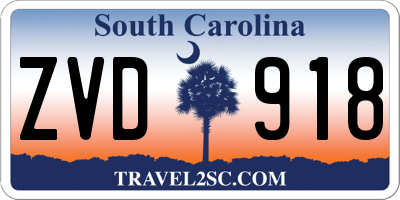 SC license plate ZVD918