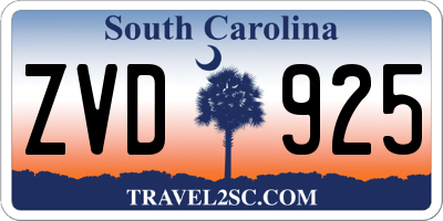SC license plate ZVD925