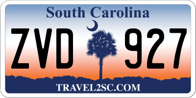 SC license plate ZVD927