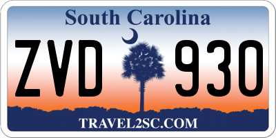 SC license plate ZVD930