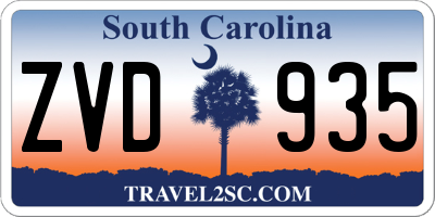 SC license plate ZVD935
