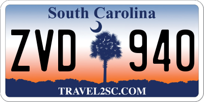 SC license plate ZVD940