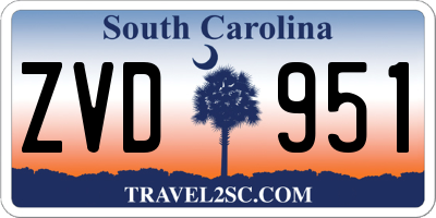 SC license plate ZVD951