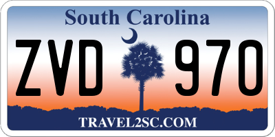 SC license plate ZVD970