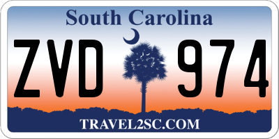 SC license plate ZVD974