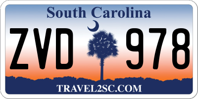 SC license plate ZVD978