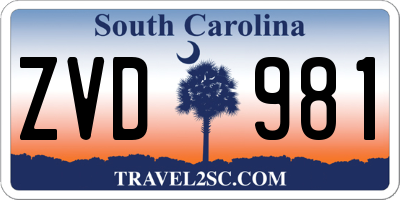 SC license plate ZVD981
