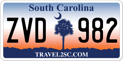 SC license plate ZVD982