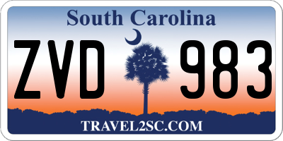 SC license plate ZVD983