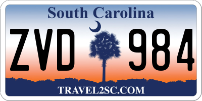 SC license plate ZVD984